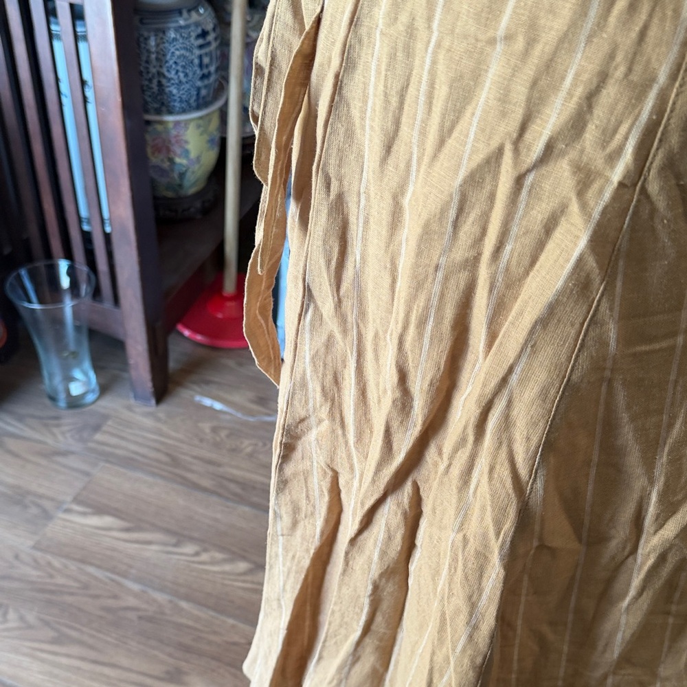 DKNY Beige‎ Striped Wrap Blouse - Picture 9 of 10